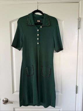 Alexia Admor Dark Green Polo-Style Mini Dress
